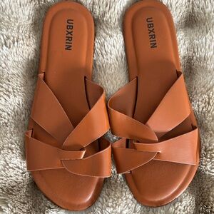Women's Brown Slide Sandals